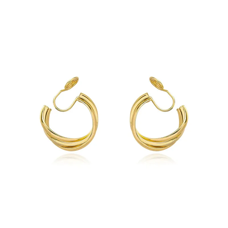Goldtone Crisscross Hoop Earrings made by Zulily