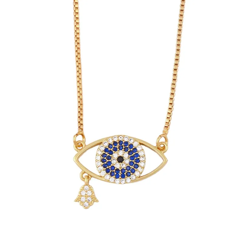 Cubic Zirconia & Goldtone Eye & Hamsa Pendant Necklace made by Zulily