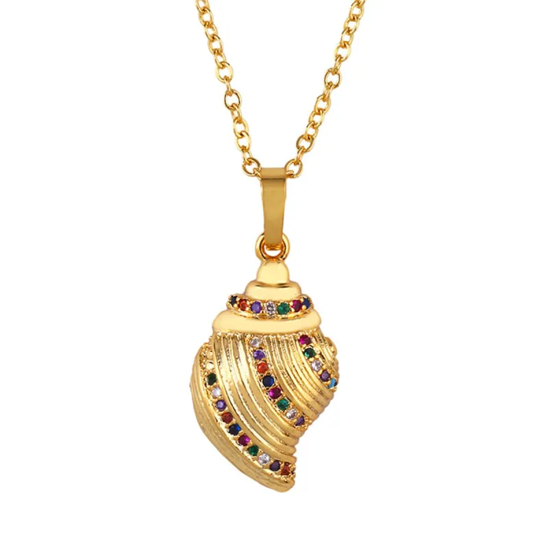 Cubic Zirconia & Goldtone Shell Pendant Necklace made by Zulily