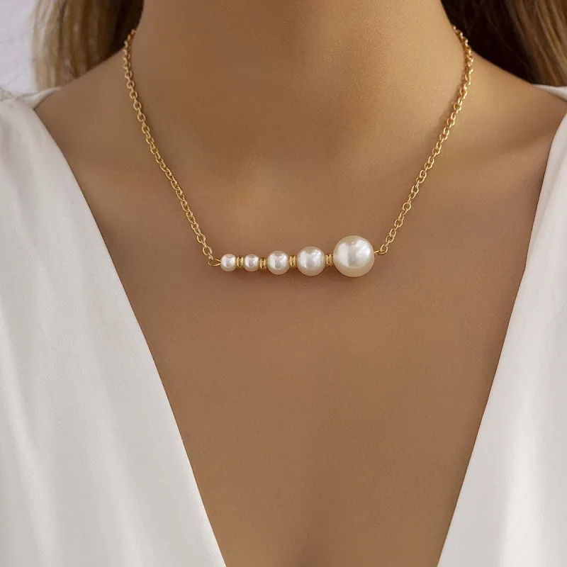 Pearl & Goldtone Beaded Bar Pendant Necklace made by Zulily