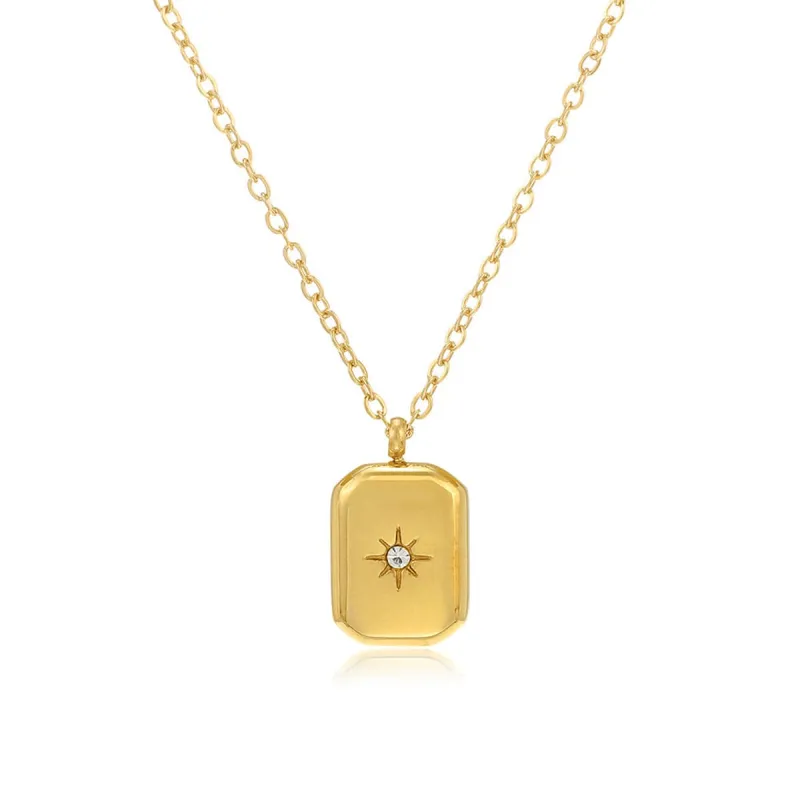 Cubic Zirconia & Goldtone Star Card Pendant Necklace made by Zulily