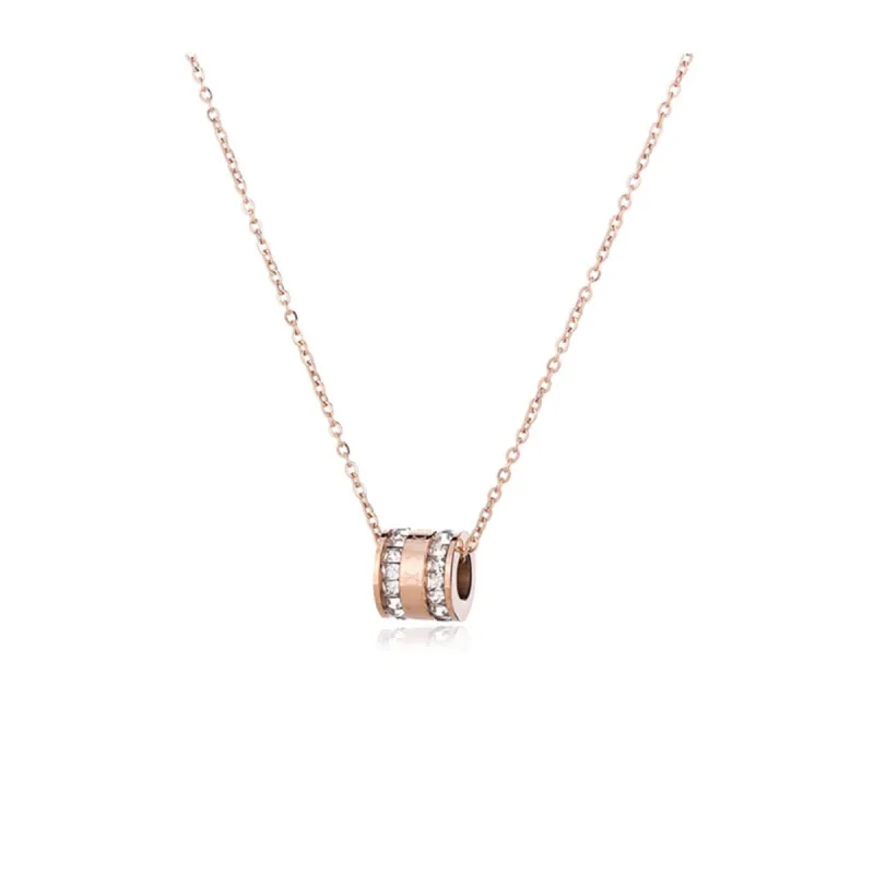 Crystal & Rose Goldtone Roman Numeral Pendant Necklace made by Zulily