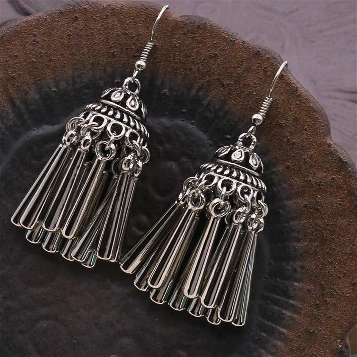Silvertone Tassel Drop Earrings sold by Zulily product image thumbnail 3