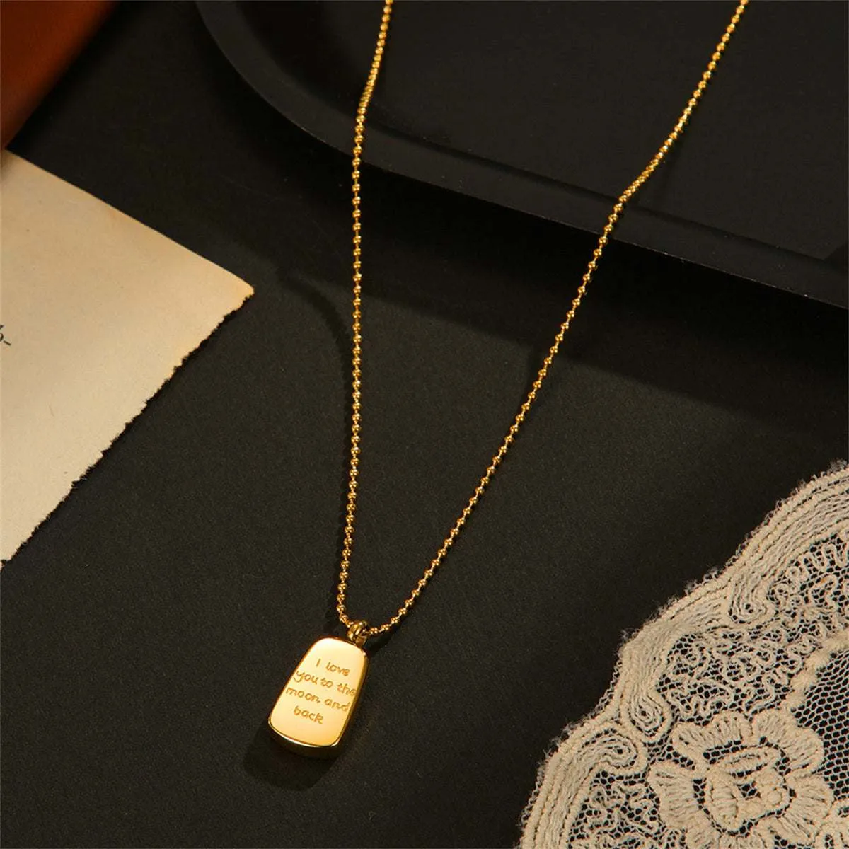 Goldtone 'Love You to the Moon & Back' Pendant Necklace sold by Zulily product image thumbnail 3