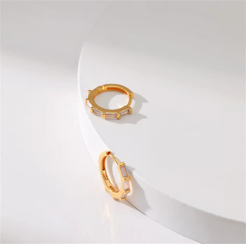 Crystal & Goldtone Huggie Earrings made by Zulily