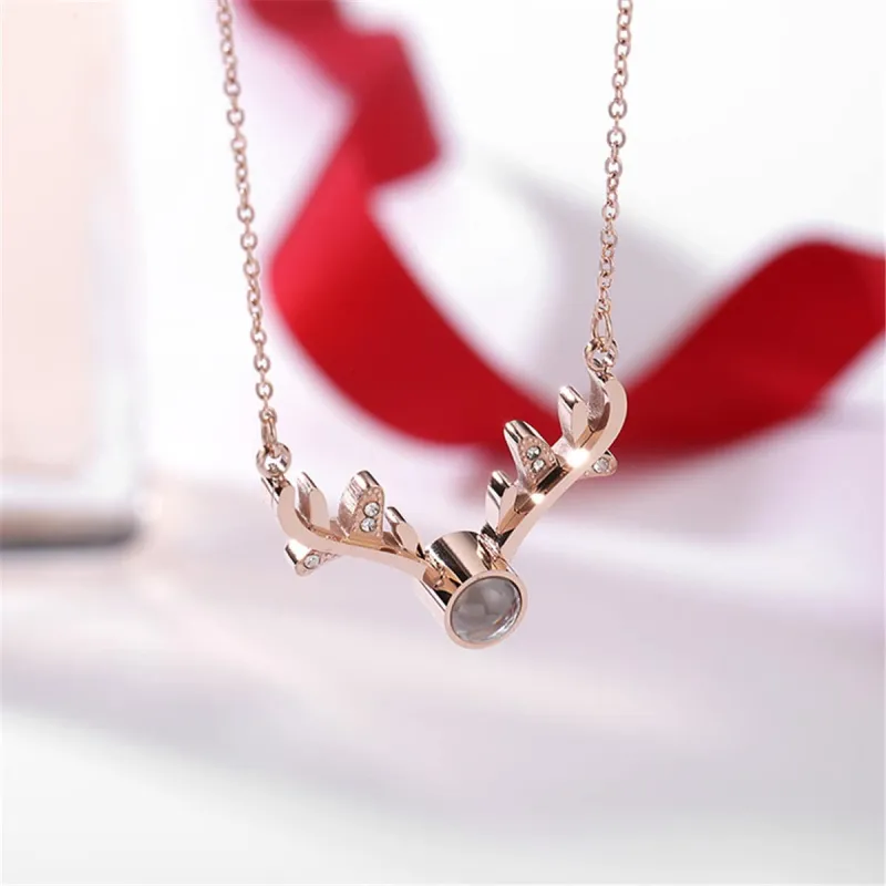 Cubic Zirconia & Rose Goldtone Antler Pendant Necklace made by Zulily