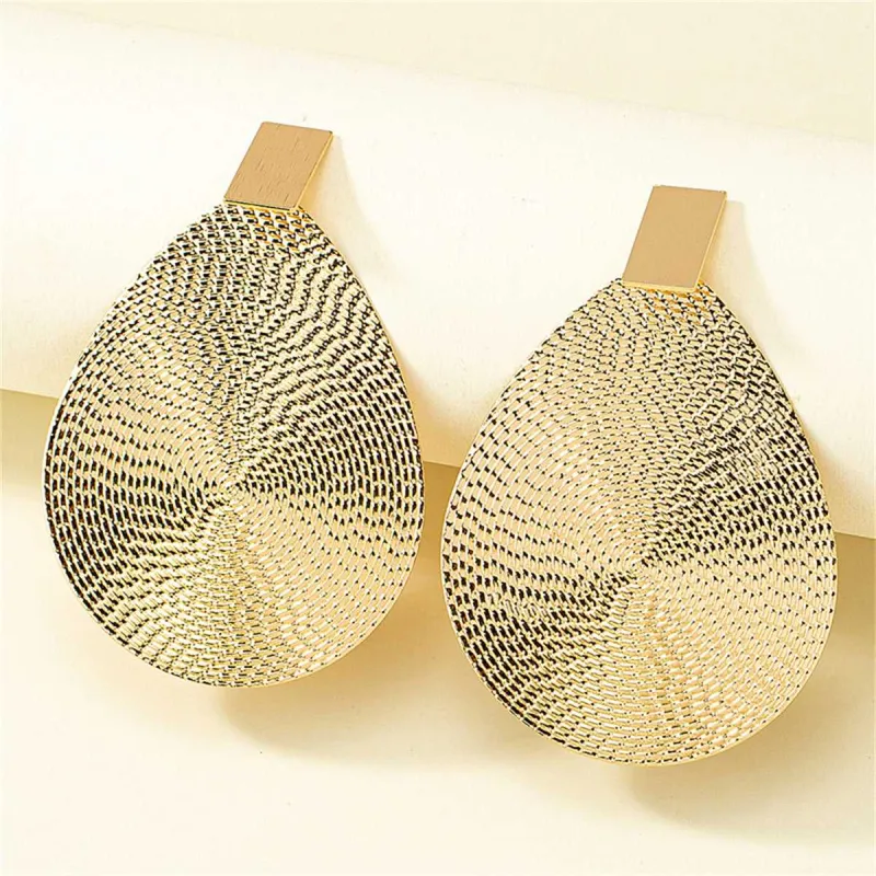 Goldtone Textured Oval Drop Earrings made by Zulily