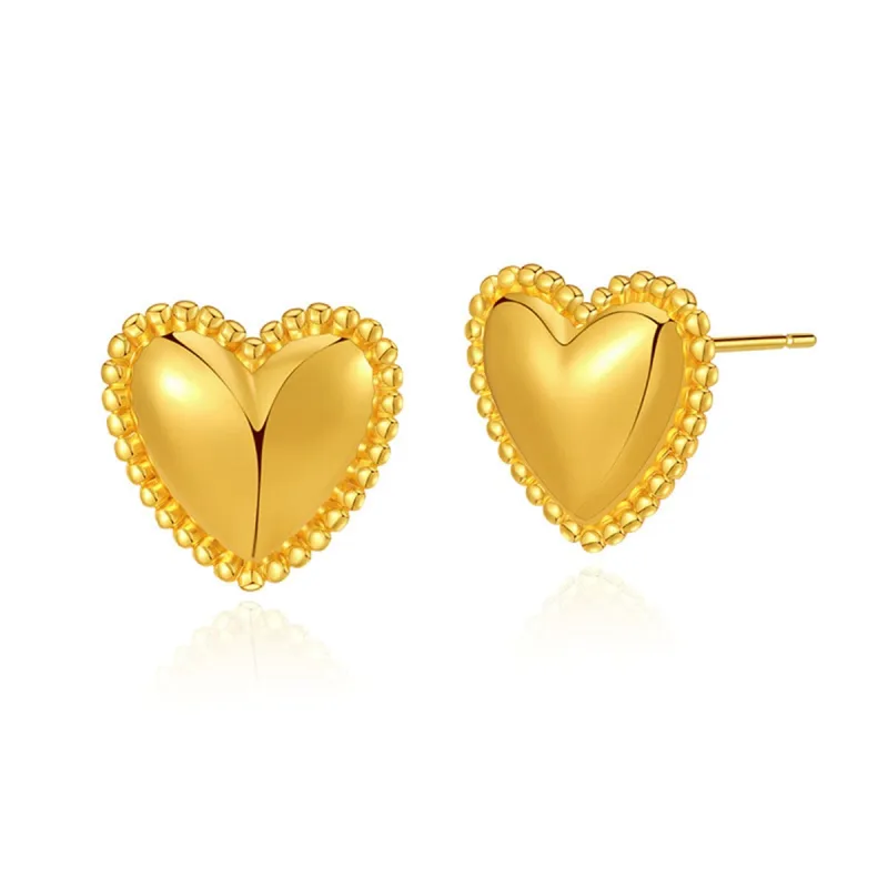 Goldtone Heart Stud Earrings made by Zulily