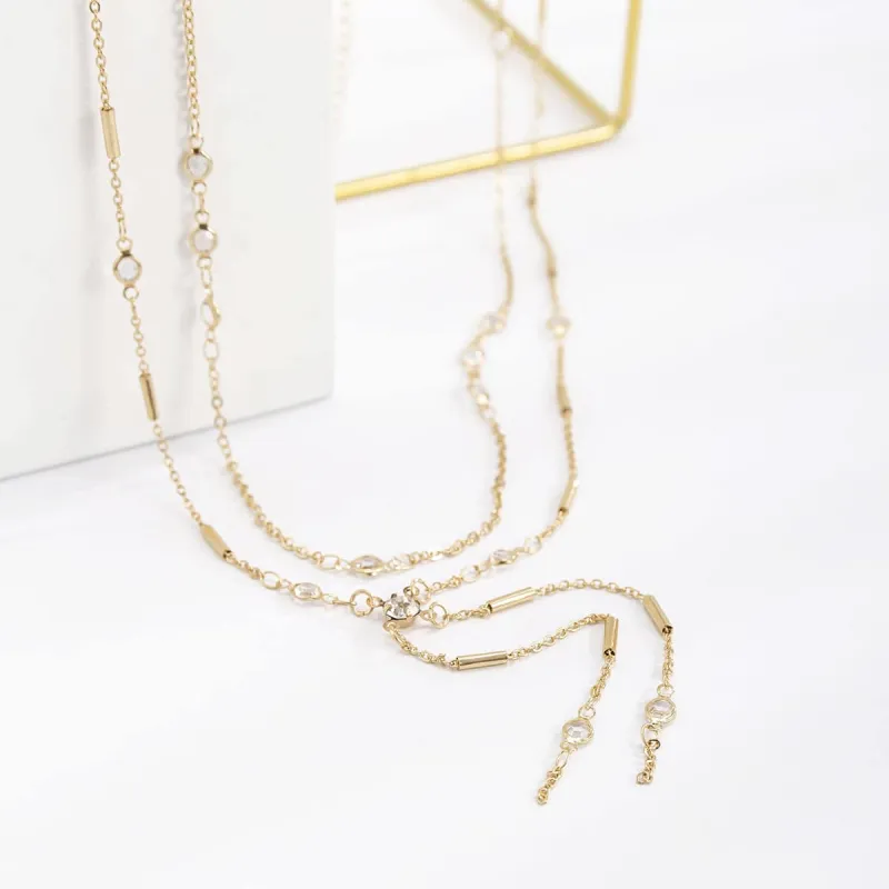 Cubic Zirconia & Goldtone Waist Chain Set made by Zulily