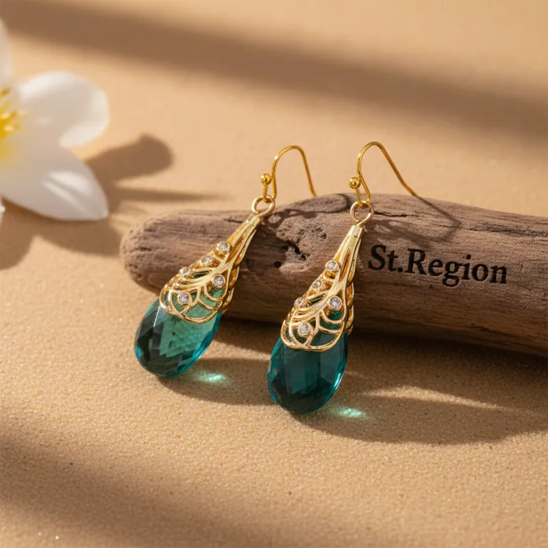 Green Crystal & Cubic Zirconia Drop Earrings made by Zulily
