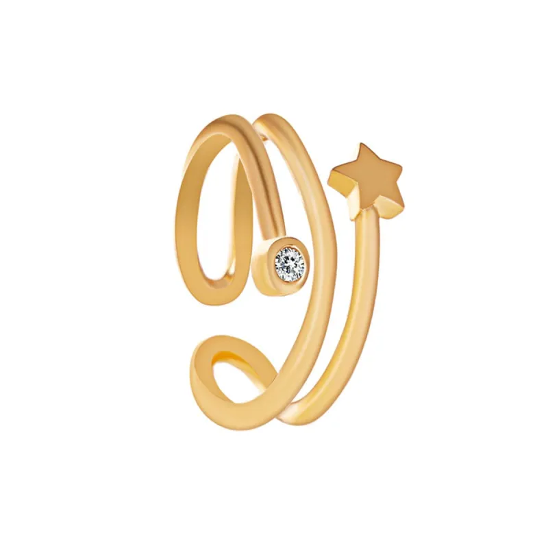 Cubic Zirconia & Goldtone Star Layered Ear Cuff made by Zulily