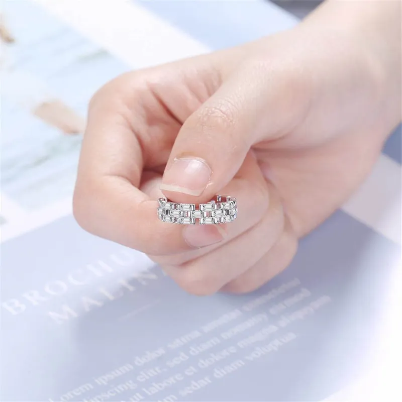 Crystal & Silvertone Baguette-Cut Adjustable Ring made by Zulily