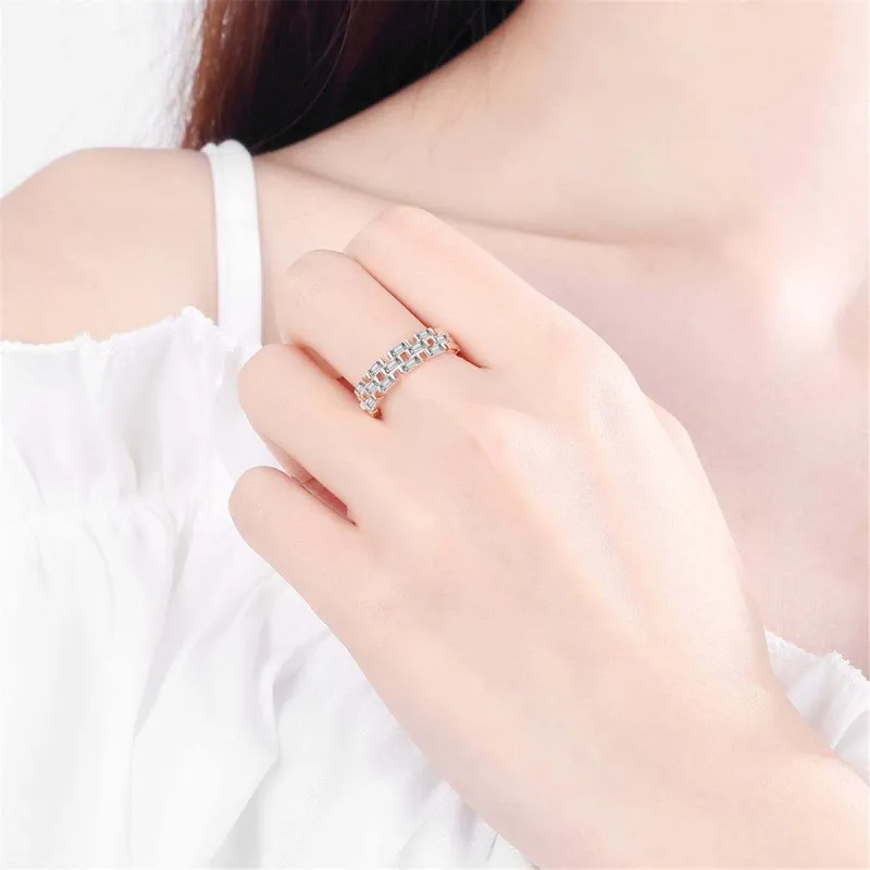 Crystal & Rose Goldtone Baguette-Cut Adjustable Band Ring made by Zulily