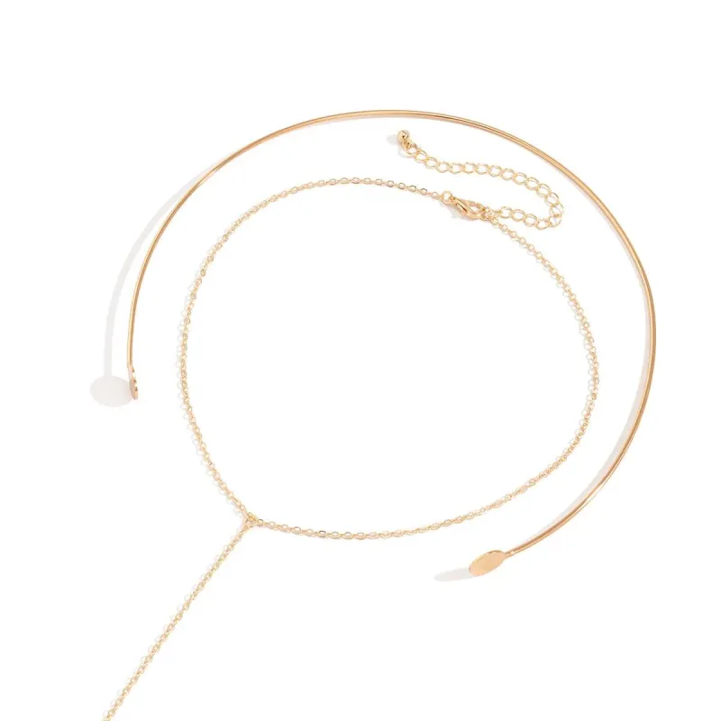 Goldtone Choker & Drop Pendant Necklace Set made by Zulily