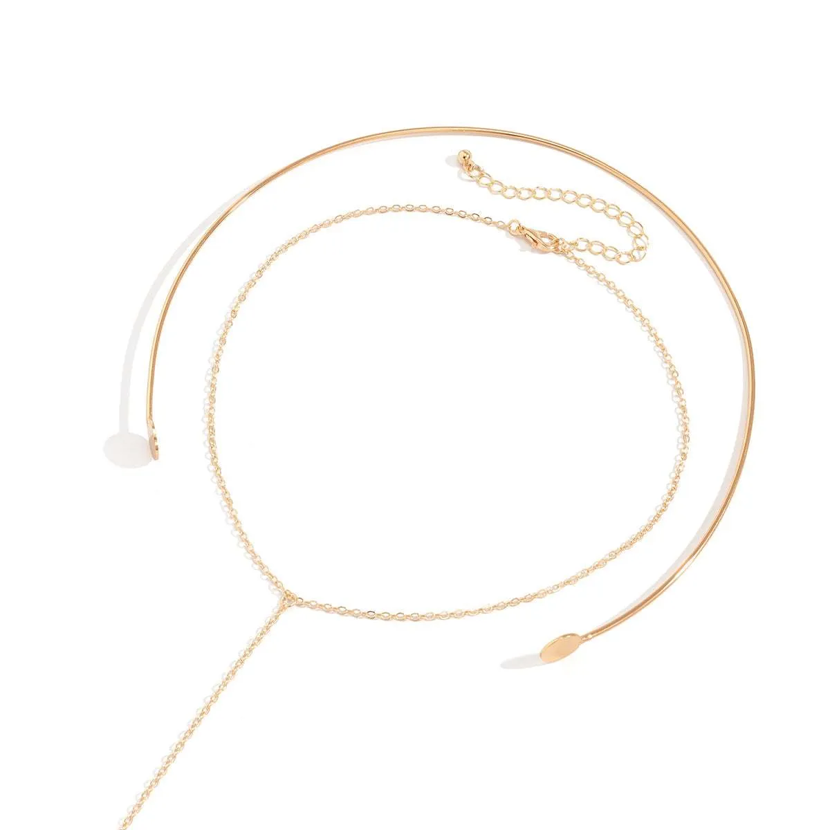 Goldtone Choker & Drop Pendant Necklace Set sold by Zulily