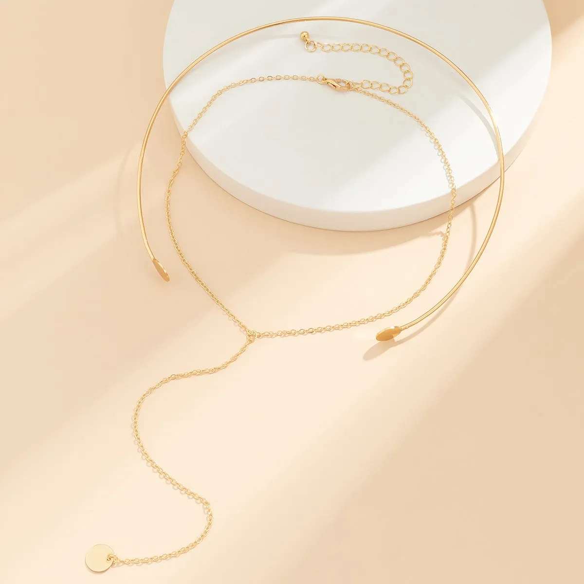 Goldtone Choker & Drop Pendant Necklace Set sold by Zulily product image thumbnail 2