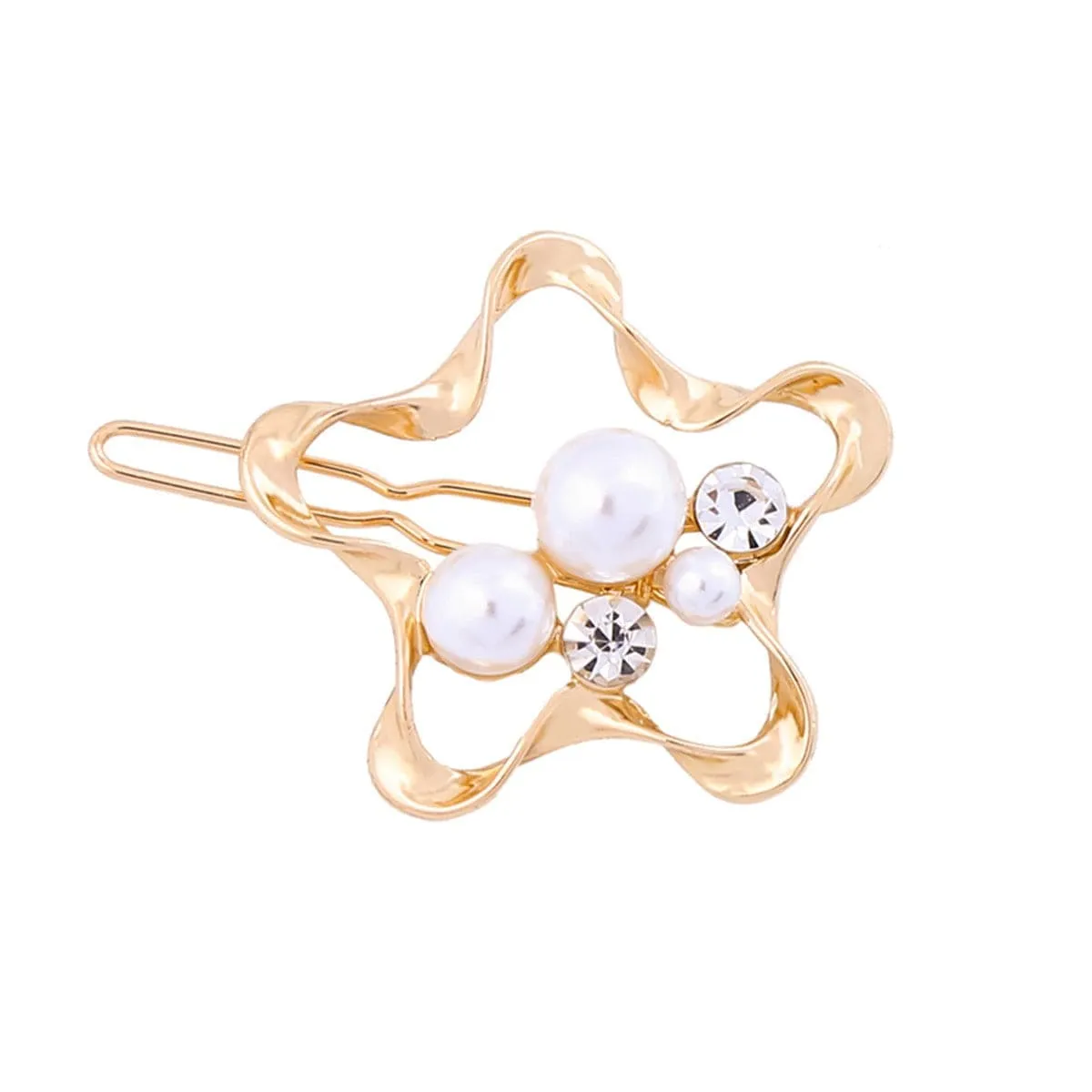 Cubic Zirconia & Pearl Goldtone Four-Piece Hair Clip Set sold by Zulily product image thumbnail 2