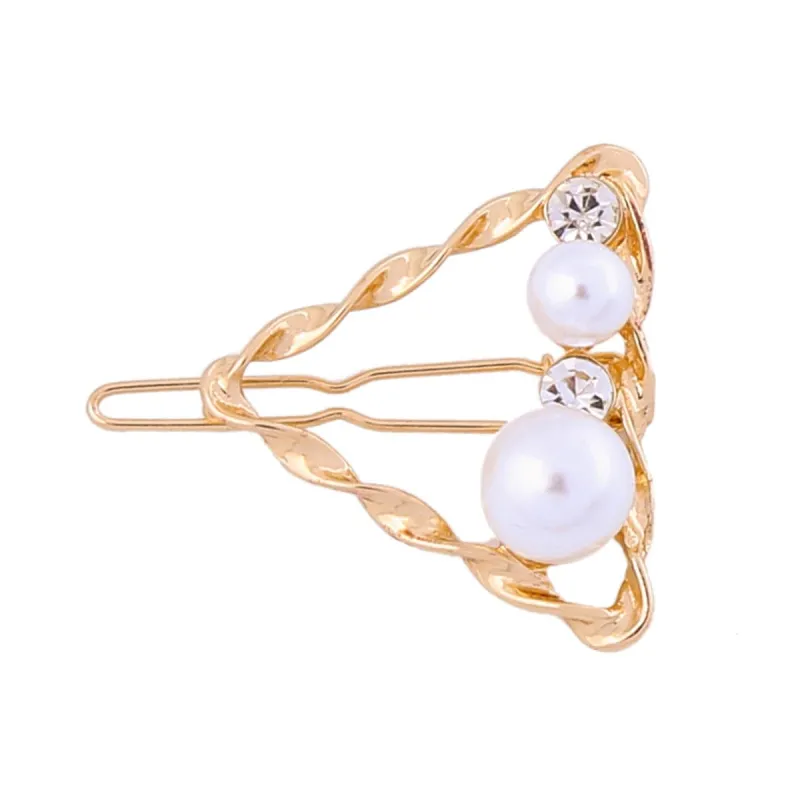 Cubic Zirconia & Pearl Goldtone Four-Piece Hair Clip Set made by Zulily