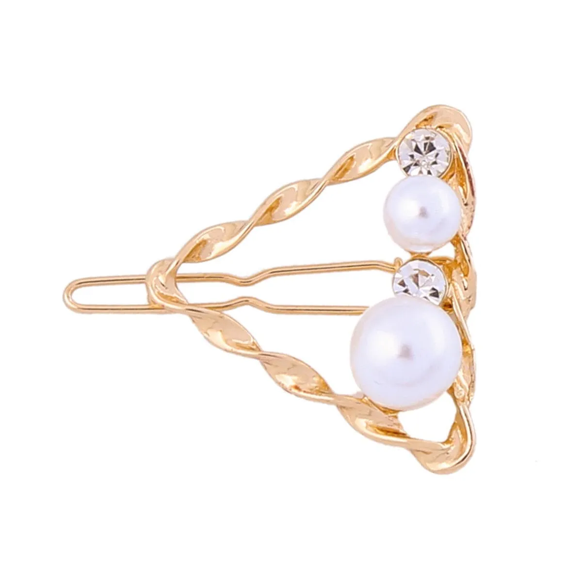 Cubic Zirconia & Pearl Goldtone Four-Piece Hair Clip Set sold by Zulily