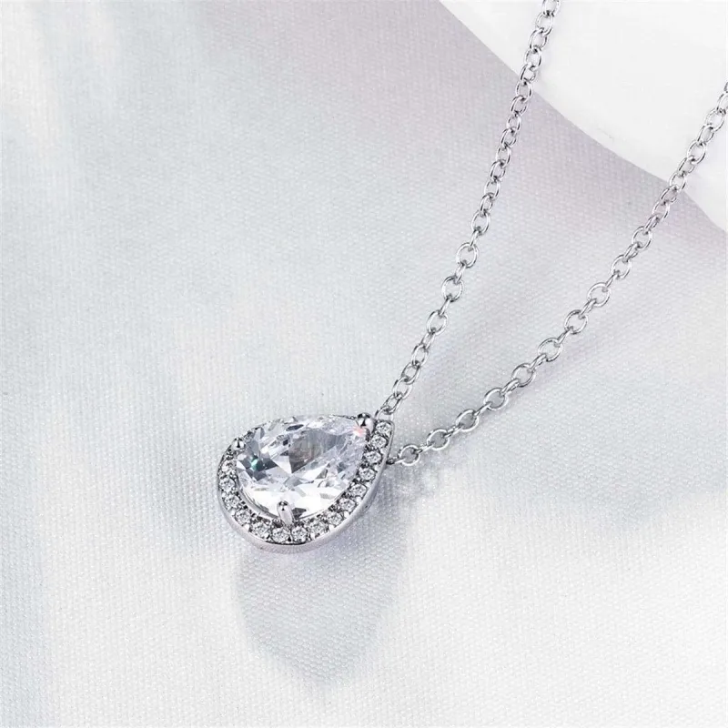 Cubic Zirconia & Crystal Silvertone Teardrop Pendant Necklace made by Zulily