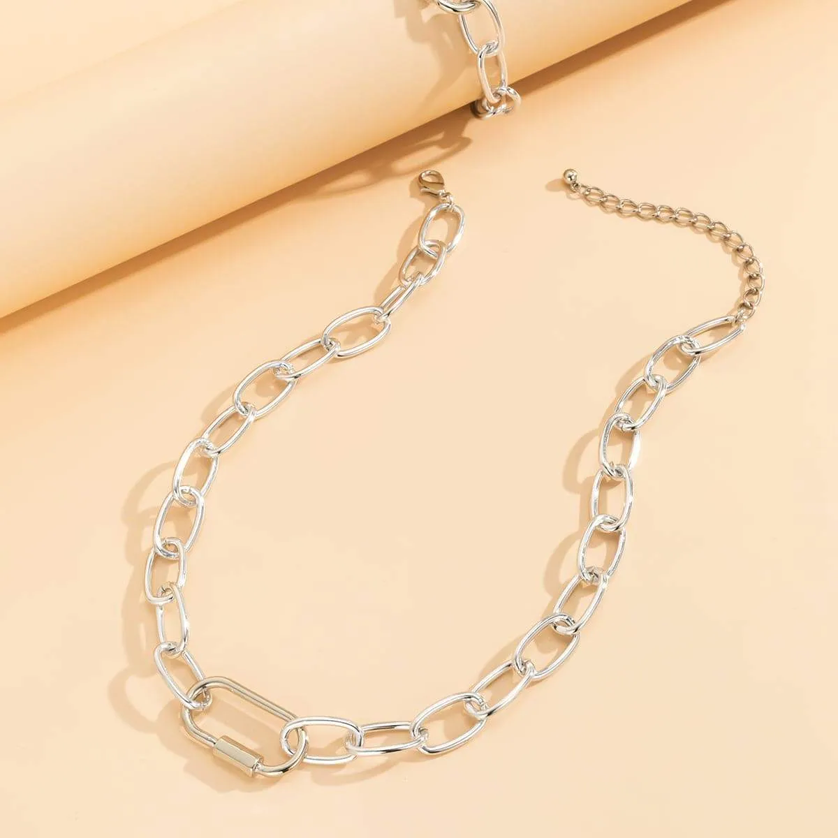 Silvertone Chunky Cable Chain & Bracelet Set sold by Zulily product image thumbnail 2