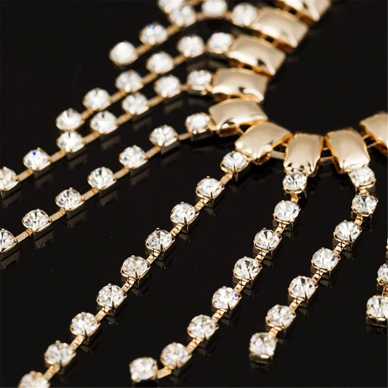 Cubic Zirconia & Goldtone Tassel Statement Necklace made by Zulily