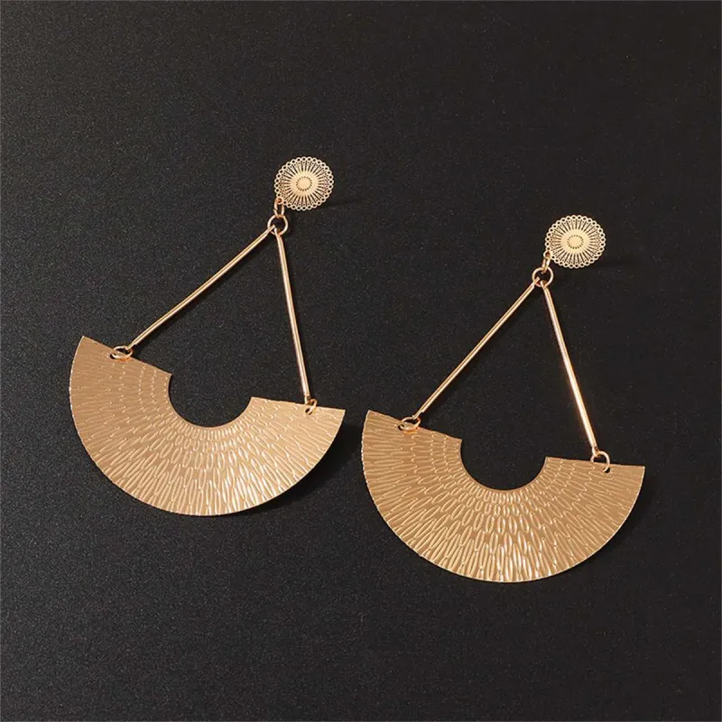 Goldtone Fan Drop Earrings made by Zulily