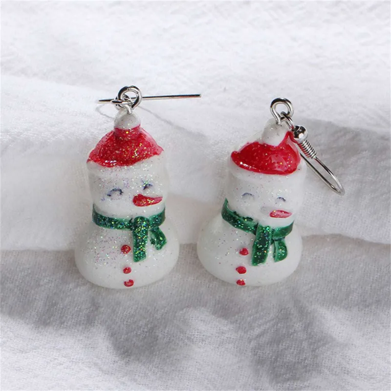 Red & White Snowman Drop Earrings made by Zulily