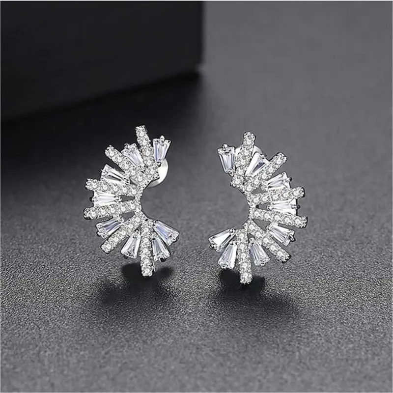 Crystal & Cubic Zirconia Fan Stud Earrings made by Zulily