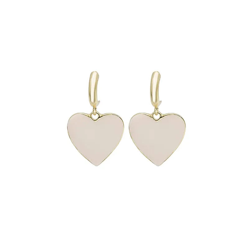Pink Enamel & Goldtone Heart Huggie Earrings made by Zulily