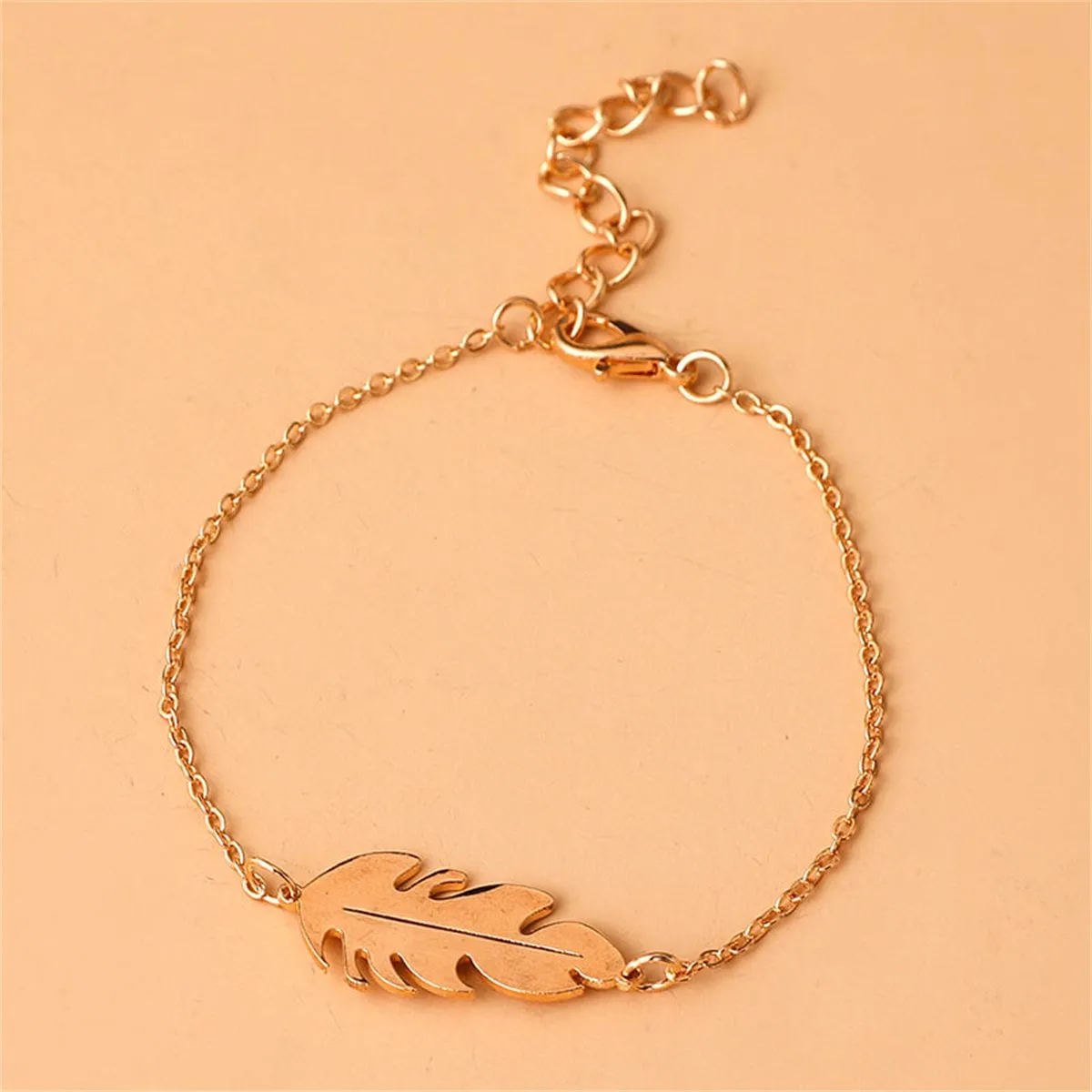 Goldtone Leaf Charm Bracelet sold by Zulily product image thumbnail 3
