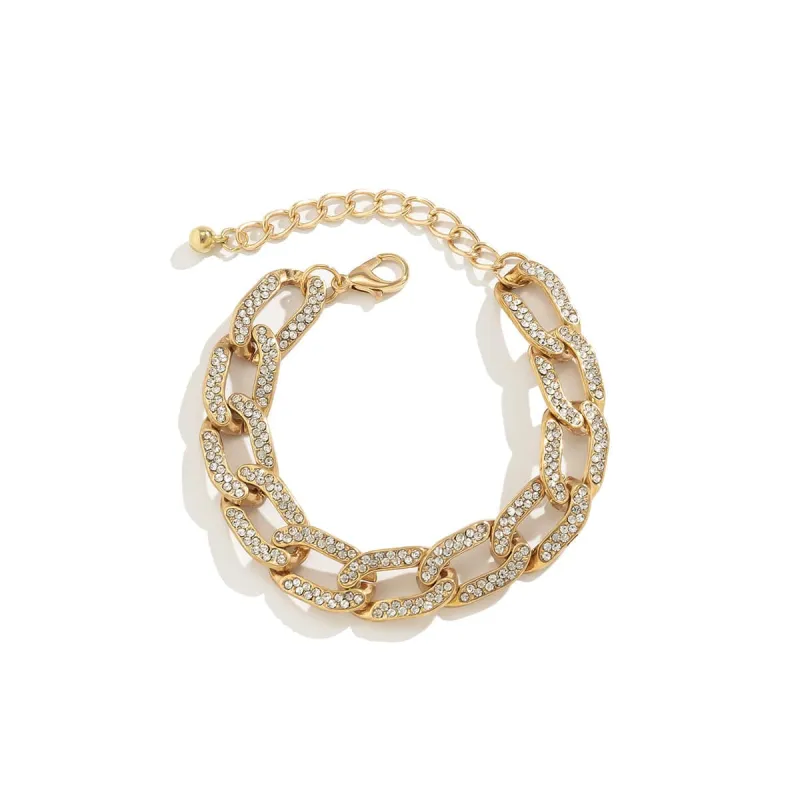 Cubic Zirconia & Goldtone Curb Chain Bracelet made by Zulily