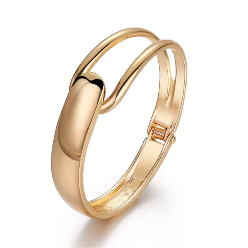Goldtone Openwork Drop End Hinge Bangle made by Zulily