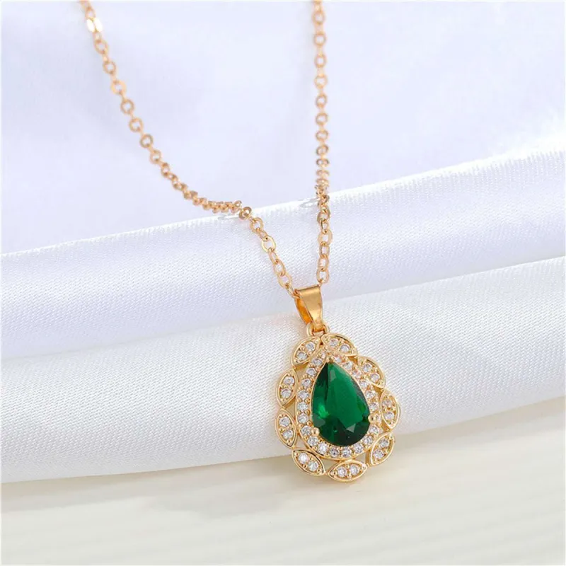 Green Crystal & Clear Cubic Zirconia Hola Pendant Necklace made by Zulily