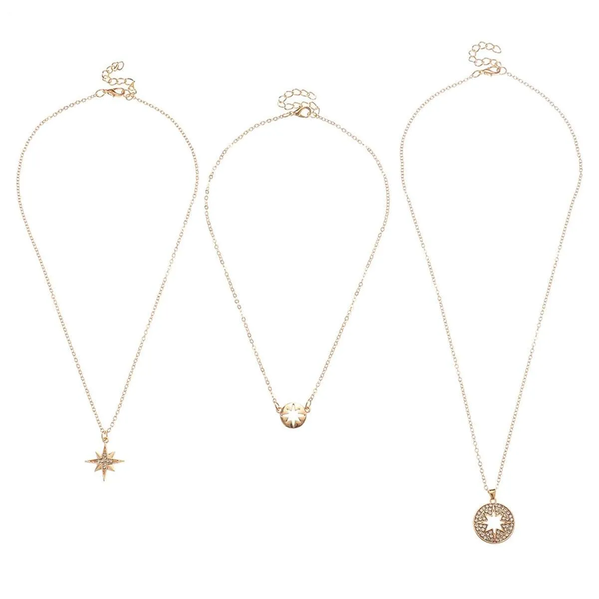 Cubic Zirconia & Goldtone Pavé Star Pendant Necklace Set sold by Zulily product image thumbnail 2