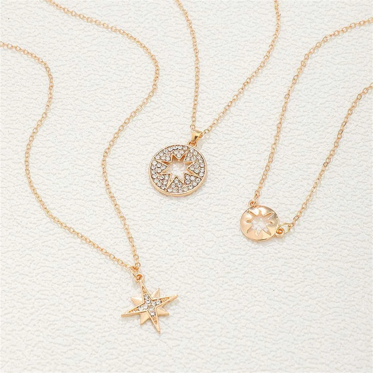 Cubic Zirconia & Goldtone Pavé Star Pendant Necklace Set sold by Zulily product image thumbnail 3