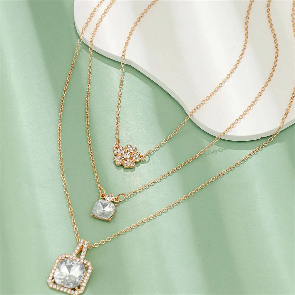 Crystal & Cubic Zirconia Goldtone Flower Pendant Necklace Set sold by Zulily product image thumbnail 2
