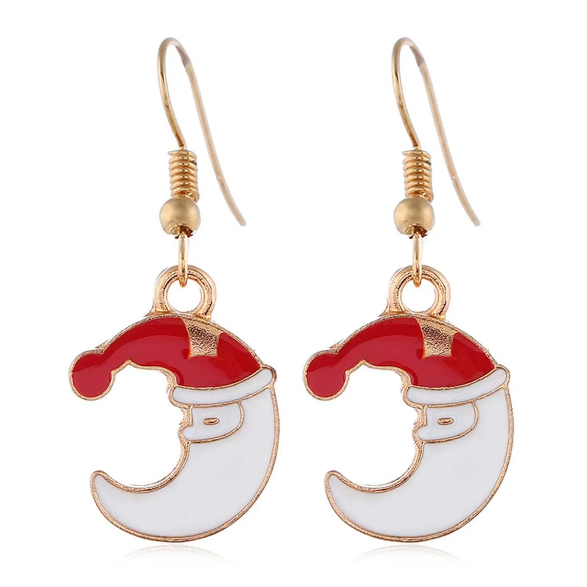 Red & White Santa Moon Pendant Necklace Set sold by Zulily product image thumbnail 3