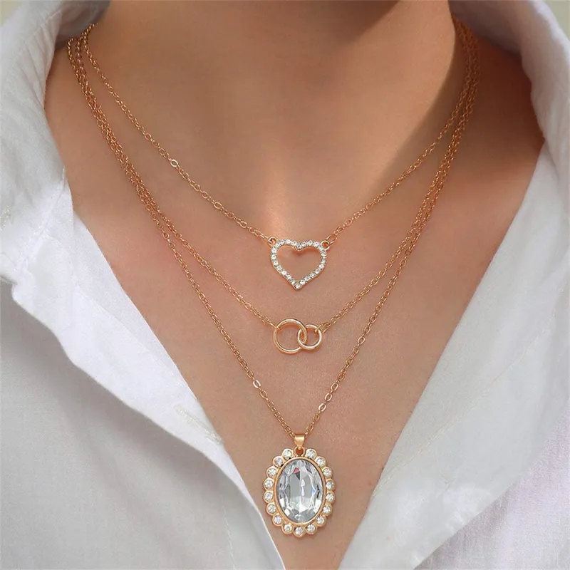 Clear Crystal & Cubic Zirconia Goldtone Oval Pendant Necklace Set made by Zulily