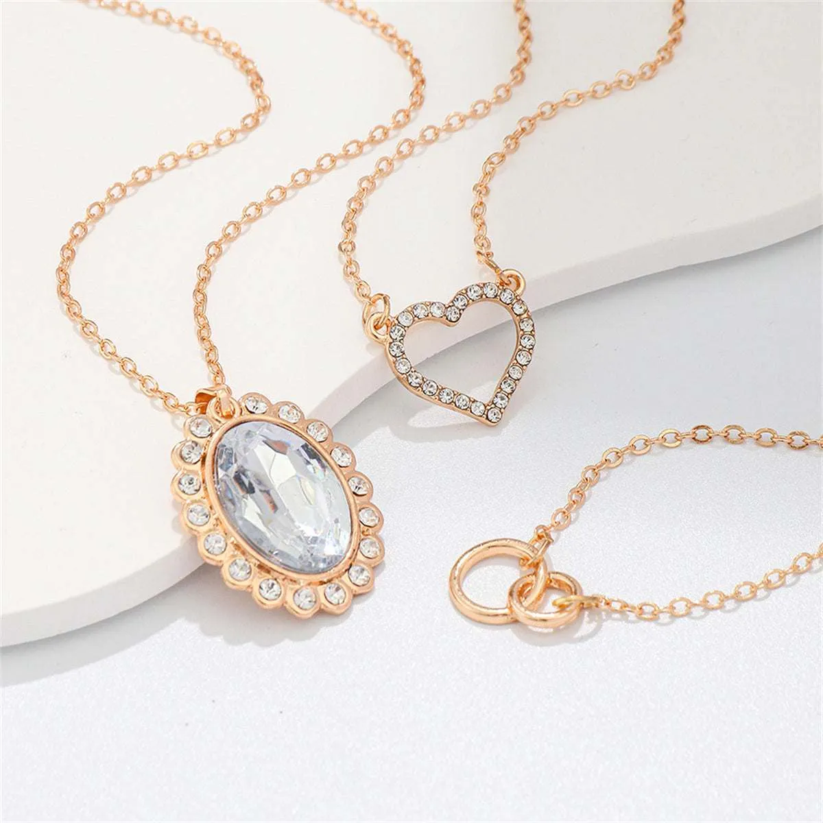 Clear Crystal & Cubic Zirconia Goldtone Oval Pendant Necklace Set sold by Zulily product image thumbnail 2