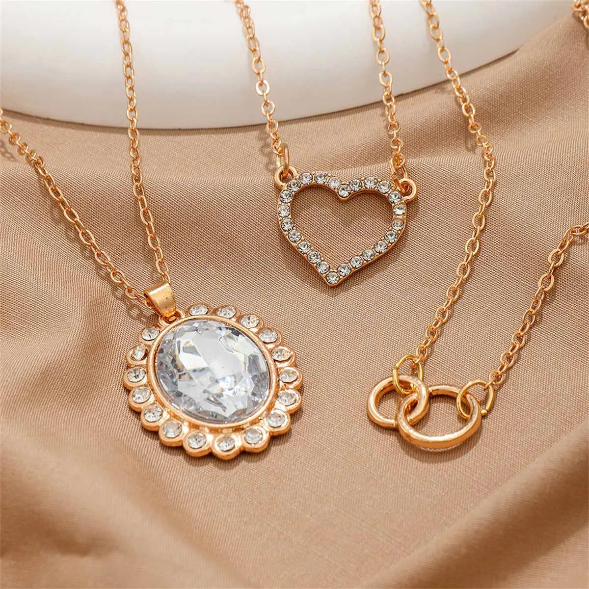 Clear Crystal & Cubic Zirconia Goldtone Oval Pendant Necklace Set sold by Zulily product image thumbnail 3