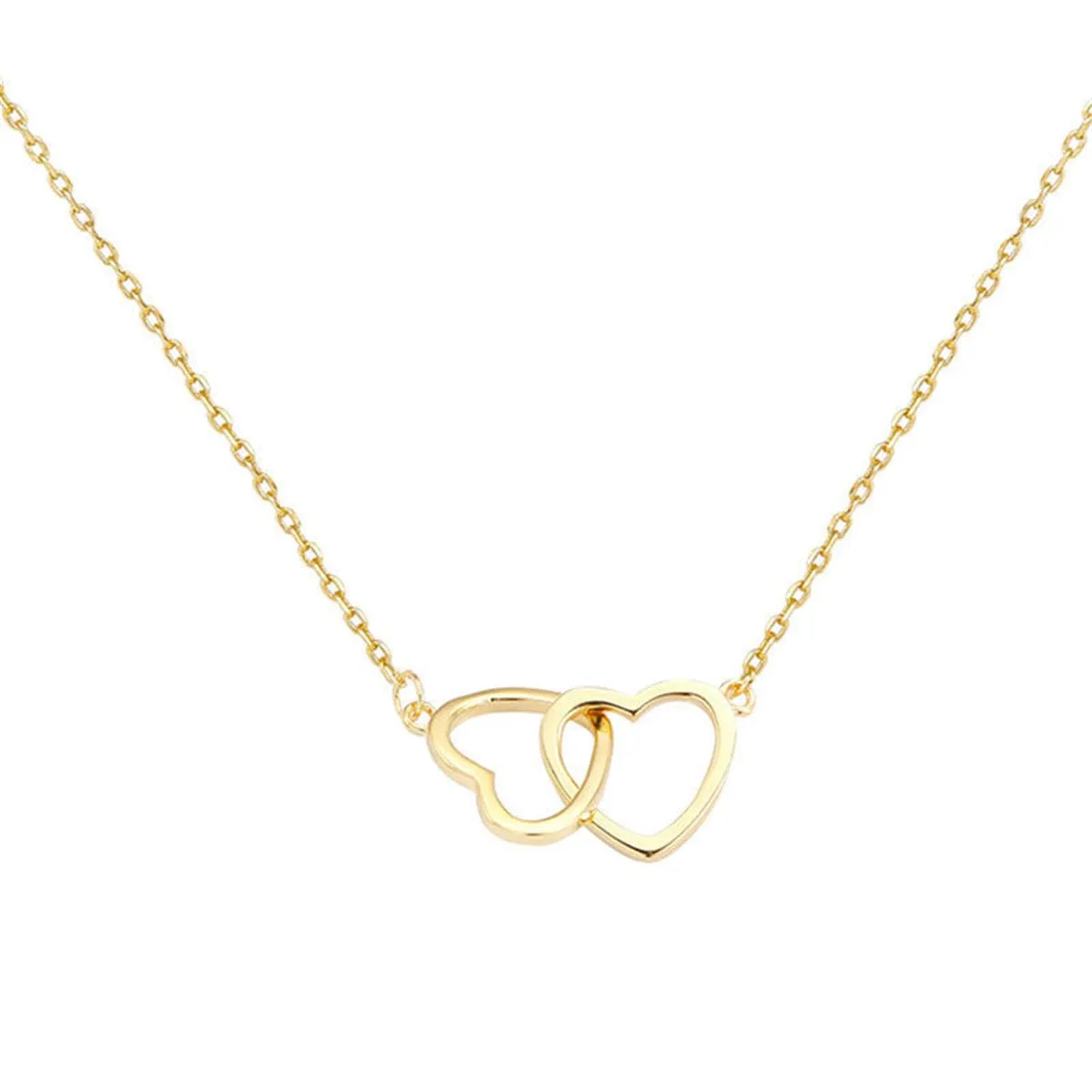 Goldtone Interlocking Heart Pendant Necklace sold by Zulily