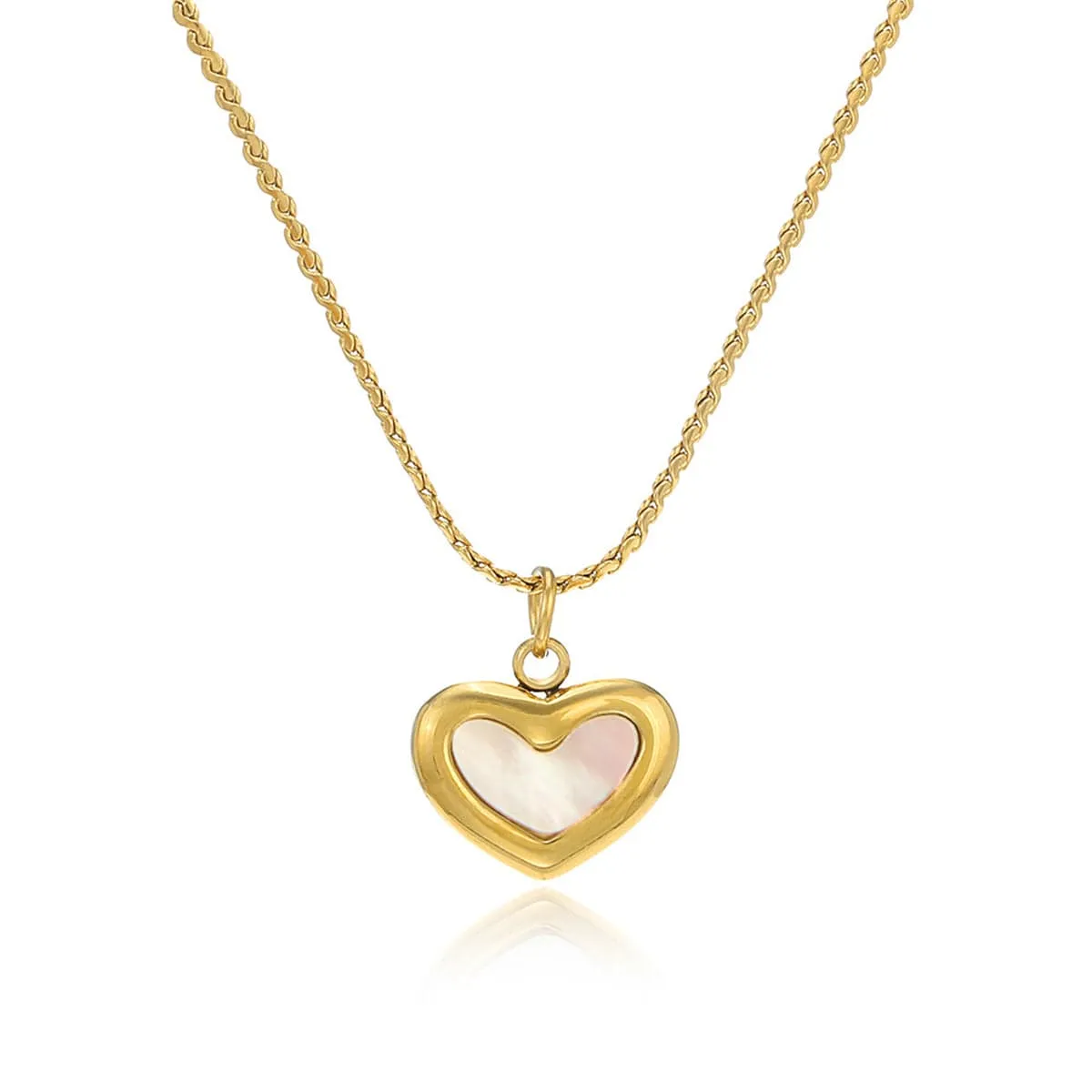 Shell & Goldtone Heart Pendant Necklace sold by Zulily product image thumbnail 4