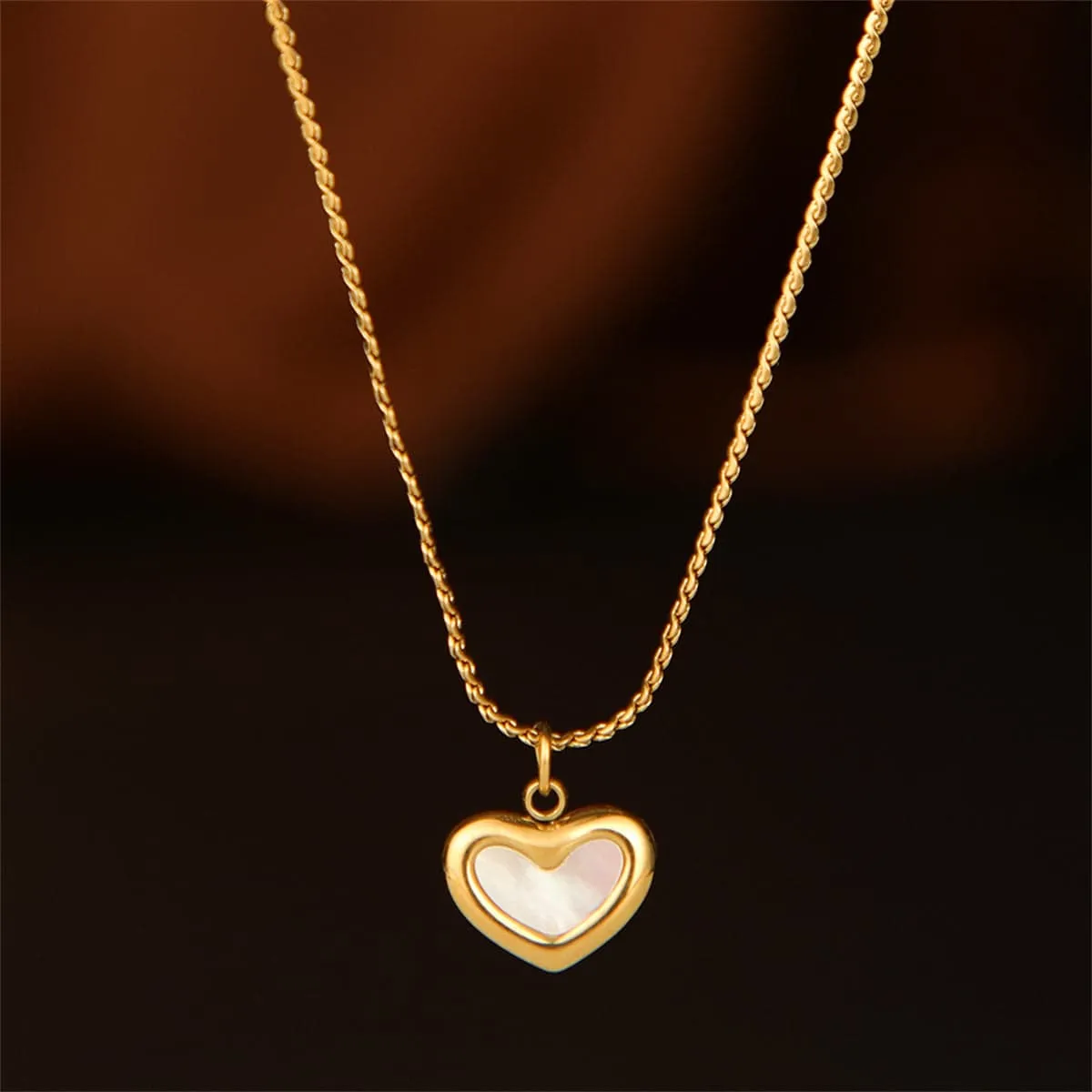 Shell & Goldtone Heart Pendant Necklace sold by Zulily product image thumbnail 5