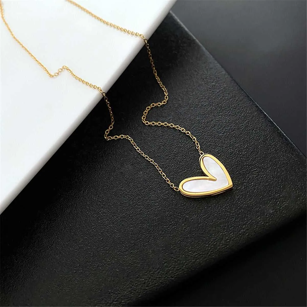 Shell & Goldtone Heart Pendant Necklace sold by Zulily product image thumbnail 2