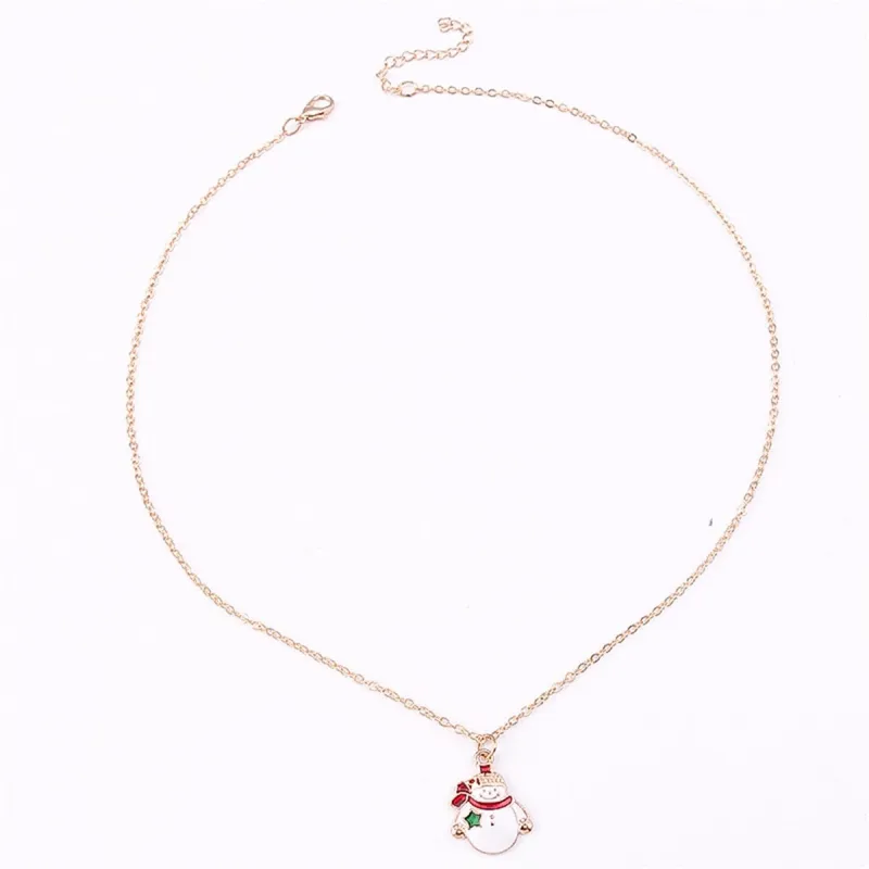 White Enamel & Goldtone Snowman Pendant Necklace made by Zulily