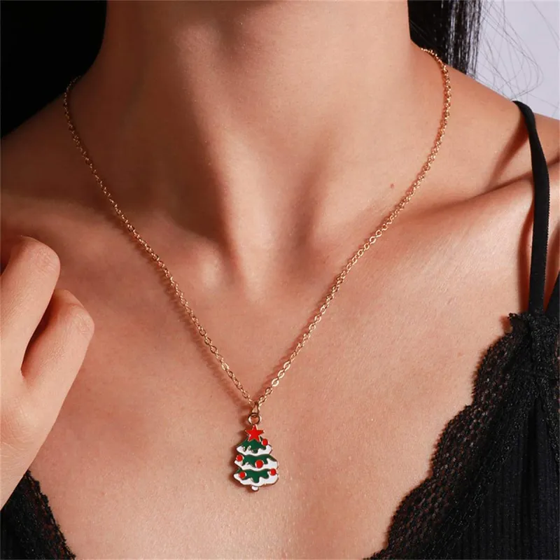 Red & White Christmas Tree Pendant Necklace made by Zulily