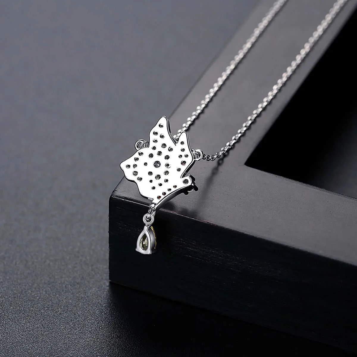 Yellow Crystal & Silvertone Butterfly Pendant Necklace sold by Zulily product image thumbnail 3