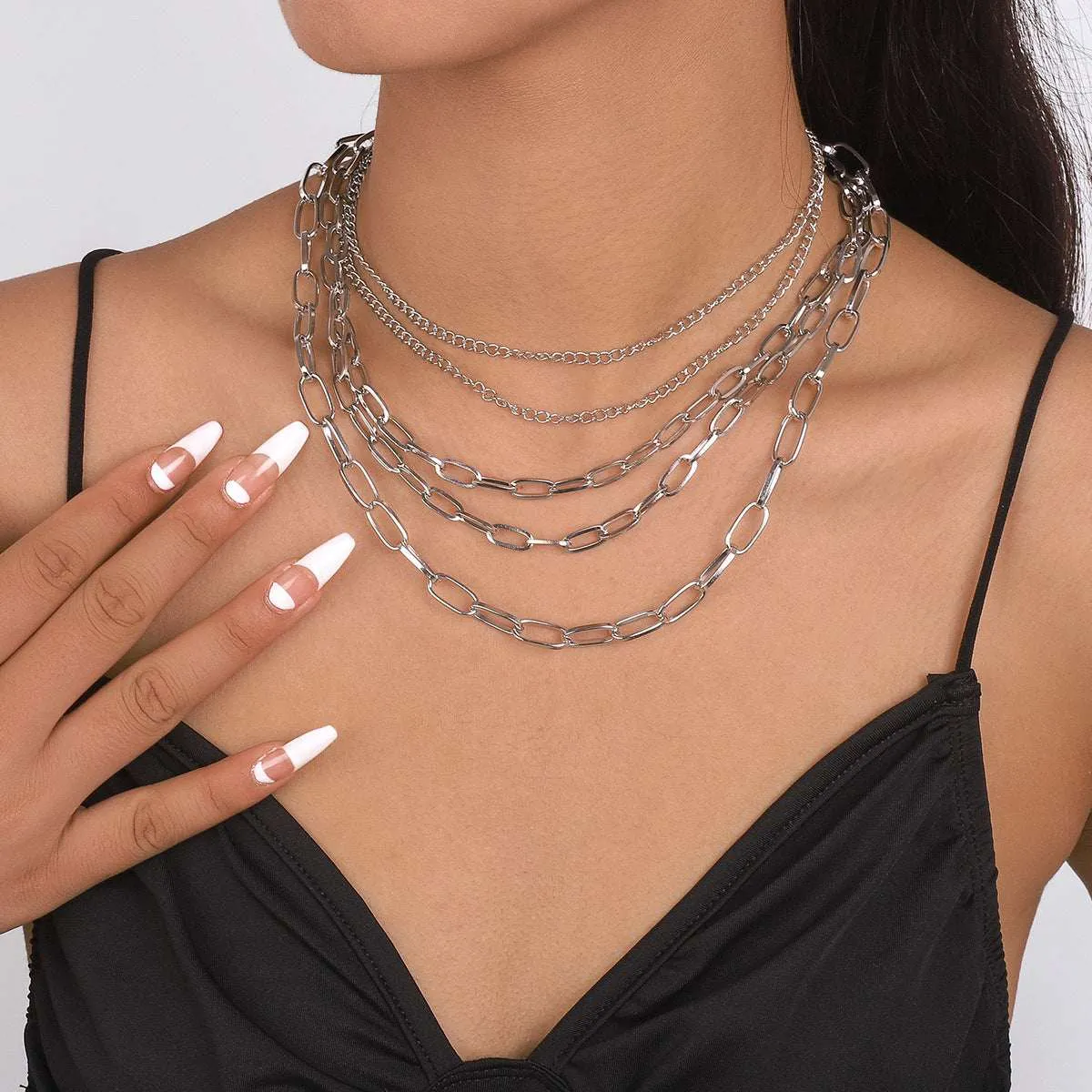 Silvertone Cable Chain Necklace Set sold by Zulily product image thumbnail 3