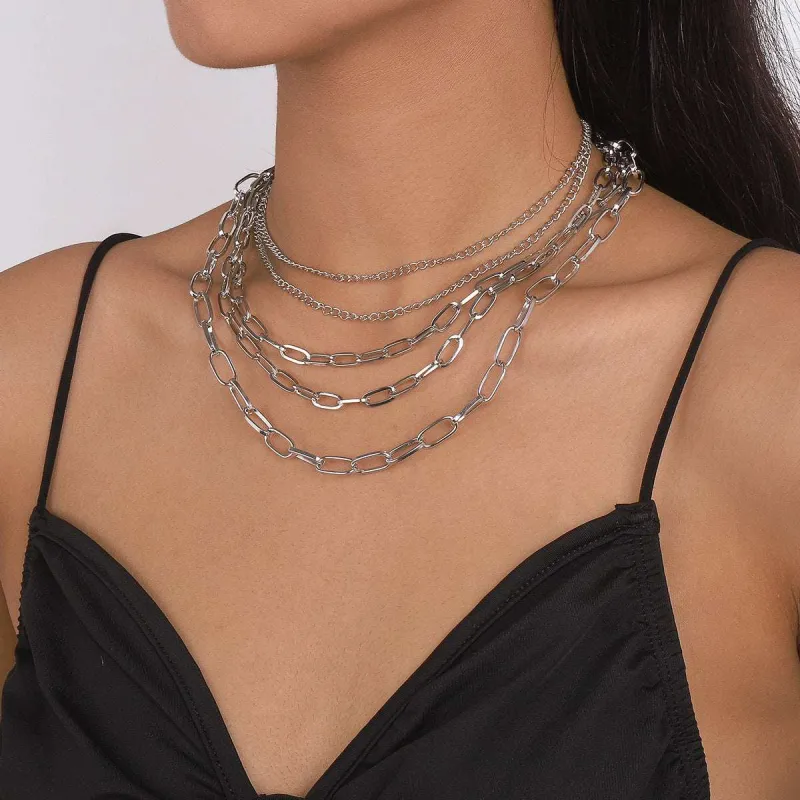 Silvertone Cable Chain Necklace Set made by Zulily